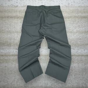 Vintage 90s Dress Pants 38x30 Baggy Wide Leg Fit Olive Green Key Flat Front